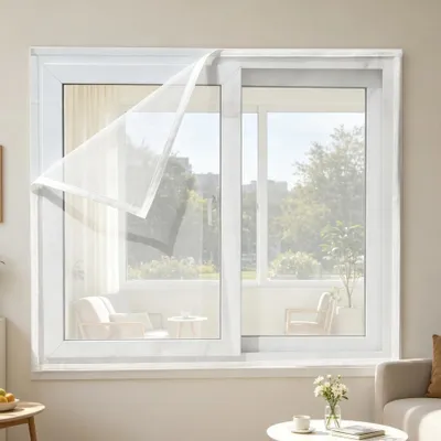 Produktbild von Fenster-Mückennetz - Insektenschutznetz - Polyester - Atmungsaktiv - Klettverschluss - 170 x 220 cm - Transparent