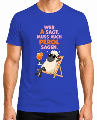 Immagine prodotto di Chi dice "A" deve anche dire "Perol". Maglietta da uomo, blu, con scritta "Aperol Spritz Cocktail" e ideale per feste di addio al celibato. Taglia L