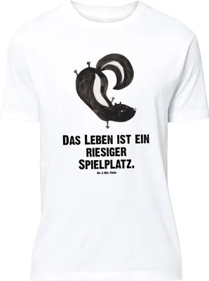 Produktbild von Mr. & Mrs. Panda Größe M T-Shirt Stinktier Handstand - Weiß - Geschenk, Shirt, Stinker, Raubtier, Spielplatz, mit Spruch, Wildtier, Herren, Skunk, Tshirt