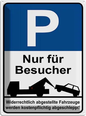 Produktbild von vianmo Blechschild 40x30 cm Park Nur für Besucher Parkplatzschild