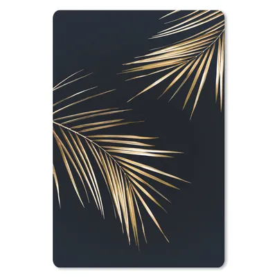 Produktbild von MuchoWow® Mauspad Mousepad Blätter - Pflanzen - Gold - Schwarz - Luxus 18x27 cm - Mousepads - Maus Mat - Pad - Mausunterlage