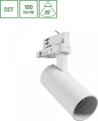 Produktbild von ANDROMEDA LED Stromschienenstrahler 3-Phasen 8W 25° CCT Weiß