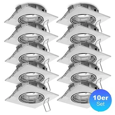 Produktbild von Einbaustrahler GU5.3, 10er Set max. 35 Watt, 1,6 Meter Zuleitung und AMP-Stecker