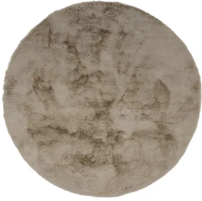 Zdjęcie produktu dla Unyqoos® Okrągły dywan z wysokim włosiem, kolor taupe, średnica 160 cm – puszysty, dywan shaggy, włosie o wysokości 30 mm, wyjątkowo gruby i miękki, 1900 g/m²
