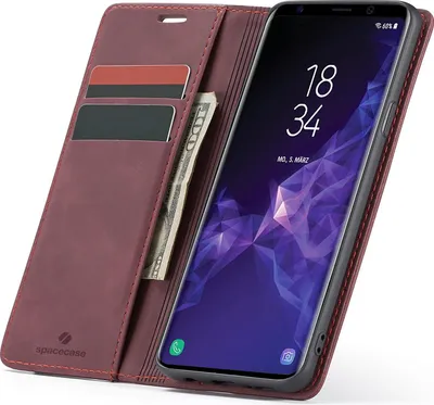 Immagine prodotto di SPACECASE Custodia flip a portafoglio per Galaxy S9+ rosso