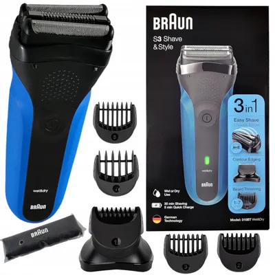 Produktbild von Braun Herrenrasierer 310Bt 3-in-1 mit Trimmer, 5 Aufsätzen, IPX7, Trocken/Nass