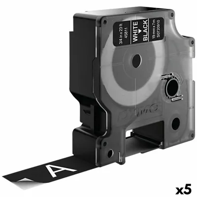 Zdjęcie produktu dla DYMO D1 oryginalne etykiety | biały nadruk na czarnym | 19 mm x 7 m | samoprzylepne etykiety do drukarek etykiet LabelManager, Biały na czarnym, Poliester, Belgia, -18 - 90 °C, DYMO, LabelManager, LabelWriter 450 DUO