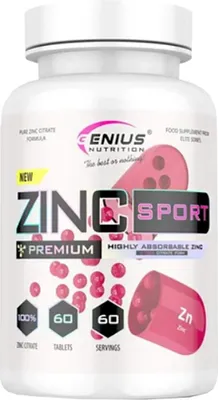 Produktbild von Genius Nutrition Zinc Sport (60 Tabs) Unflavoured - Vitamine,  Mineralien & Gesundheit - Mineralien