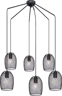 Produktbild von Globo Lighting Hängeleuchte Metall schwarz, 6x E27