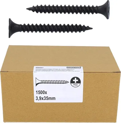 Produktbild von HELPMATE Schnellbauschraube 3,9 x 35 mm PH2 1500 Stück Grobgewinde Holz Trockenbauschrauben