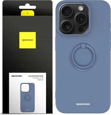 Immagine prodotto di Custodia in silicone SPACECASE Custodia ad anello in silicone per iPhone 15 Pro Blue