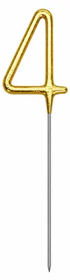 Produktbild von Zahlen Wunderkerze 15 cm | Gold Zahl: 4