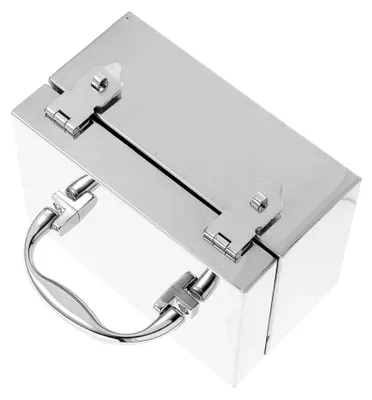 Produktbild von Abschließbare Sicherheitsbox aus Edelstahl 16x11x9cm Geldkassette mit Schlüsselschloss Tragbare Aufbewahrungsbox für Quittungen, Schmuck und kleine Wertsachen