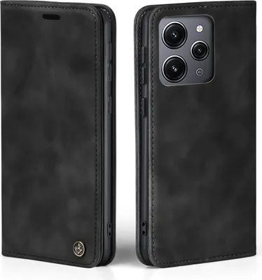 Produktbild von Handy Hülle für Xiaomi Redmi 12 Klapphülle Bookcase Flip Cover Handy Tasche Etui Farbe: Schwarz