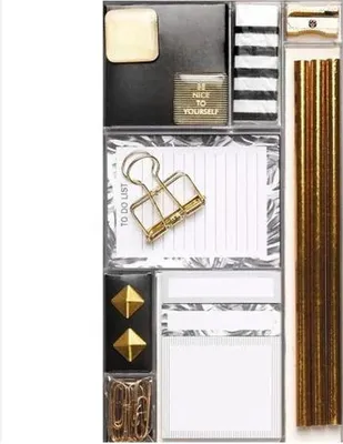 Image de Set d'accessoires de bureau - design doré