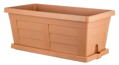 Image de Jardinière "Legno" en plastique - Terracotta - L 60 x l 30 x H 26 cm