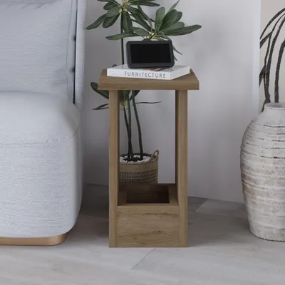Zdjęcie produktu dla Stolik pomocniczy Decortie Tasos z naturalnego dębu 30 x 30 x 50,5 cm