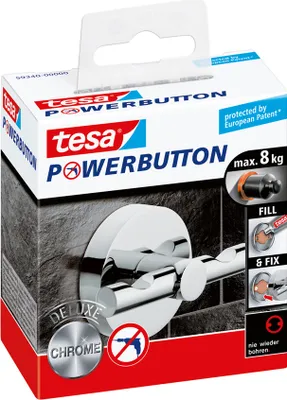 Produktbild von tesa Powerbutton Haken Deluxe eckig matt