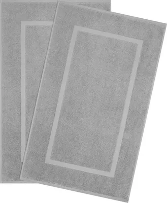 Produktbild von Ibenzoa® Badematten-Set 2-teilig – 100% Baumwolle, Frottier 900 g/m², weich & saugfähig, hellgrau, maschinenwaschbar, 51 x 86 cm