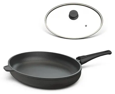 Produktbild von Hoffmann Fischpfanne oval 38x28 cm Aluguss Antihaft Induktion mit Deckel