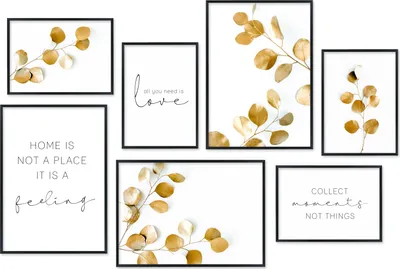 Produktbild von Hyggelig Home Premium Poster Set 7 passende Bilder OHNE RAHMEN Set Good Vibes
