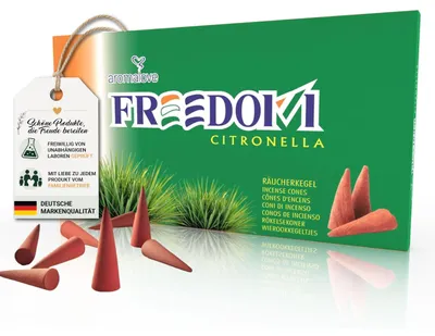 Räucherkegel Citronella, 50 Stück, 5 cm, Brenndauer 20-30 min