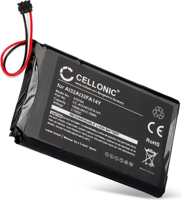 Produktbild von CELLONIC 1x Akku für Navigation Kompatibel mit Garmin Nuvi 2599LMTHD, Nuvi 2589LMT, nüvi 2595LMT, AI32AI32FA14Y - (1000mAh, 3.7V)