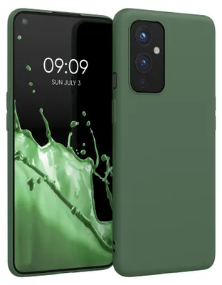 Produktbild von kwmobile Handyhülle für OnePlus 9 (EU/NA Version) Hülle - TPU Case - Kabelloses Laden - Schutzhülle Cover in Dunkelgrün