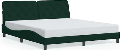 Productafbeelding van vidaXL Bedframe zonder matras, donkergroen, 180x200 cm, fluweel
