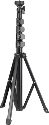 Image de Kingjoy FL019 Alliage d'aluminium noir multifonction un téléphone portable réglable en direct support photo trépied