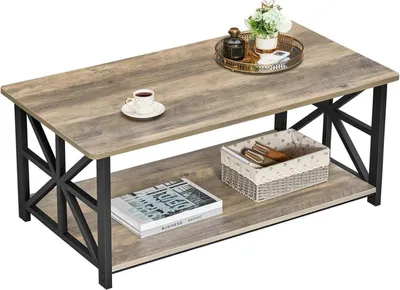 Obrázok produktu pre Konferenčný stolík GreenForest Rustikálny dizajn, 100 cm, stabilný z dreva a kovu