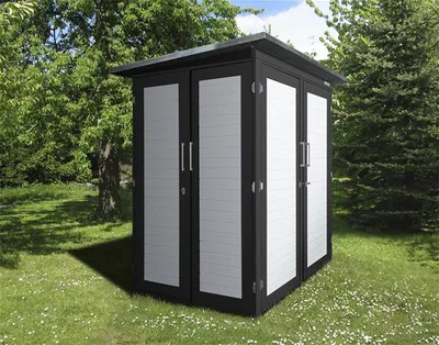Produktbild von Gartenschrank weka Kompakt Q 200x125x217 cm anthrazit-weiß