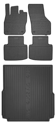 Produktbild von Gummimatten + Kofferraumwanne für Volkswagen Passat B9 2023- (Kombi, oberer Ladeboden) – Schwarz, passgenau – Wielganizator SolidPRO