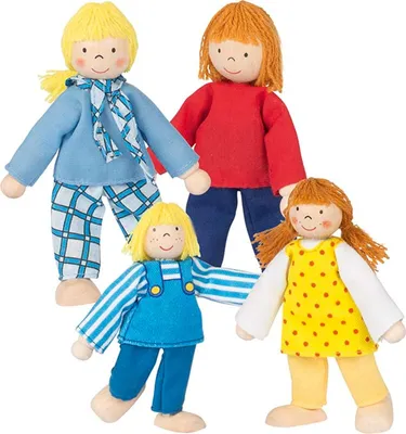 Image de Poupées à plier jeune famille 4 personnes