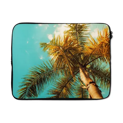 Produktbild von MuchoWow® Laptop Hülle 17 Zoll Laptoptasche Palme - Sommer - Tropisch - Zipper - Schutzabdeckung
