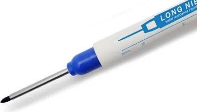 Image de Stylo marqueur à plume longue multifonctionnel étanche à trou profond 30mm pour le travail du boisBleu