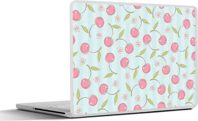 Produktbild von MuchoWow® Laptop Aufkleber Sticker Cover Muster - Kirschen - Sakura 25x18 cm - Laptop-Deko