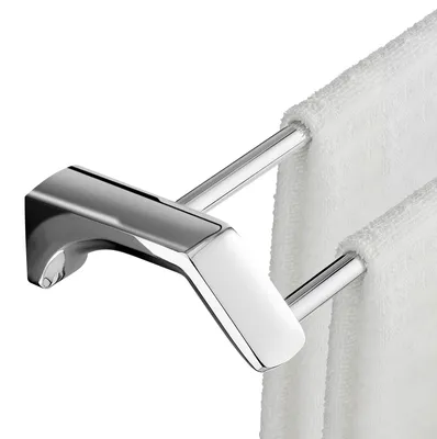 Obrázek produktu pro Držák na ručníky s dvojitou tyčí, 50 cm, nerezová ocel, montáž na zeď, pro koupelnu