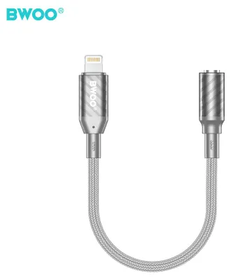 Zdjęcie produktu dla Bwoo Bz66 Adapter Lightning - Jack 3.5Mm Szary