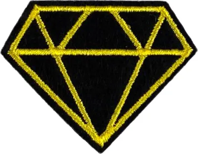 Produktbild von Diamant-Emblem-Aufnäher zum Aufbügeln, Gold und Schwarz