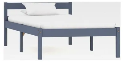 Produktbild von Bettgestell ohne Matratze Grau Kiefer Massivholz 90x200 cm