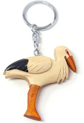 Produktbild von Schlüsselanhänger aus Holz - Storch