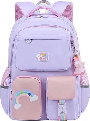 Obrázek produktu pro ASKSA Sladké školní tašky pro dívky Kawaii batoh do školy pro dívky 3.-5. třídy Teenager školní batoh, fialový
