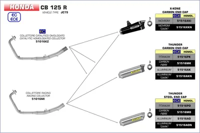 Produktbild von Kolektor ARROW do Hondy CBR125R 2018-, z katalizatorem