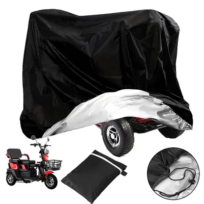 Produktbild von Elektromobil Abdeckhauben, 210D Oxford Scooter Abdeckung wasserdichte Regenschutz für Rollstuhl Schutzbezug (117*61*145cm)
