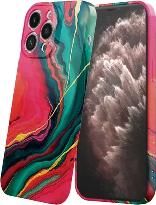 Obrázek produktu pro Smartphonica Phone Case Fit iPhone 11 Pro Max with Red Green Marble Print - Flexibilní měkké pouzdro TPU - Zadní kryt pouzdra Red Green Marble Design