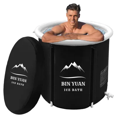 Imagen del producto de Bañera plegable con tapa: baño de hielo de 80 cm para adultos