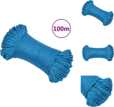 Zdjęcie produktu dla vidaXL Lina robocza niebieska 6 mm 100 m polipropylen - Liny