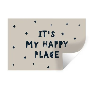 Produktbild von MuchoWow® Wandtattoo Wandsticker Wandaufkleber Zitate - Es ist mein glücklicher Ort - Sprichwörter - Kinder - Baby - Jungen - Mädchen 30x20 cm Selbstklebend und Repositionierbar - Wierderverwendbar - Selbstklebend