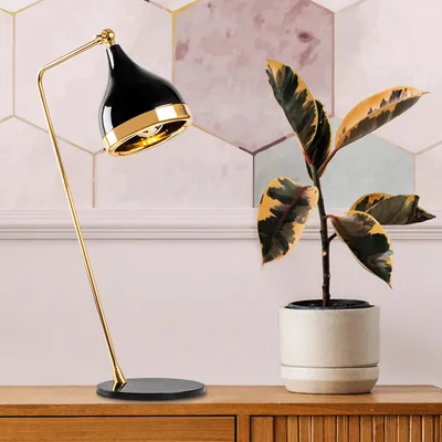 Produktbild von Opviq, Yıldo- Yıldo OPV, Schwarz,Gold, Schreibtischlampen, 30 x 30 x 60 cm, Metallkörper